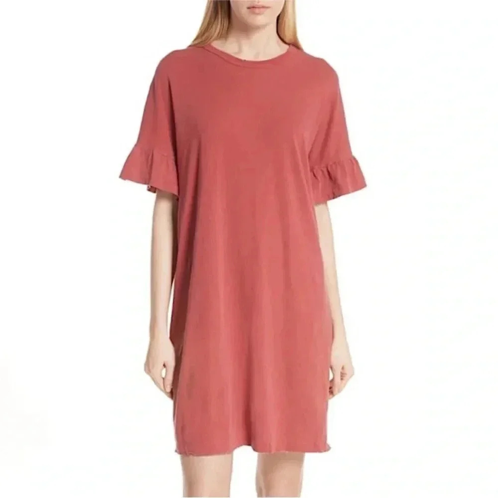 The GREAT. Ruffle Sleeve T-Shirt Dress